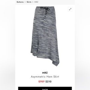 MRZ asymmetric midi skirt